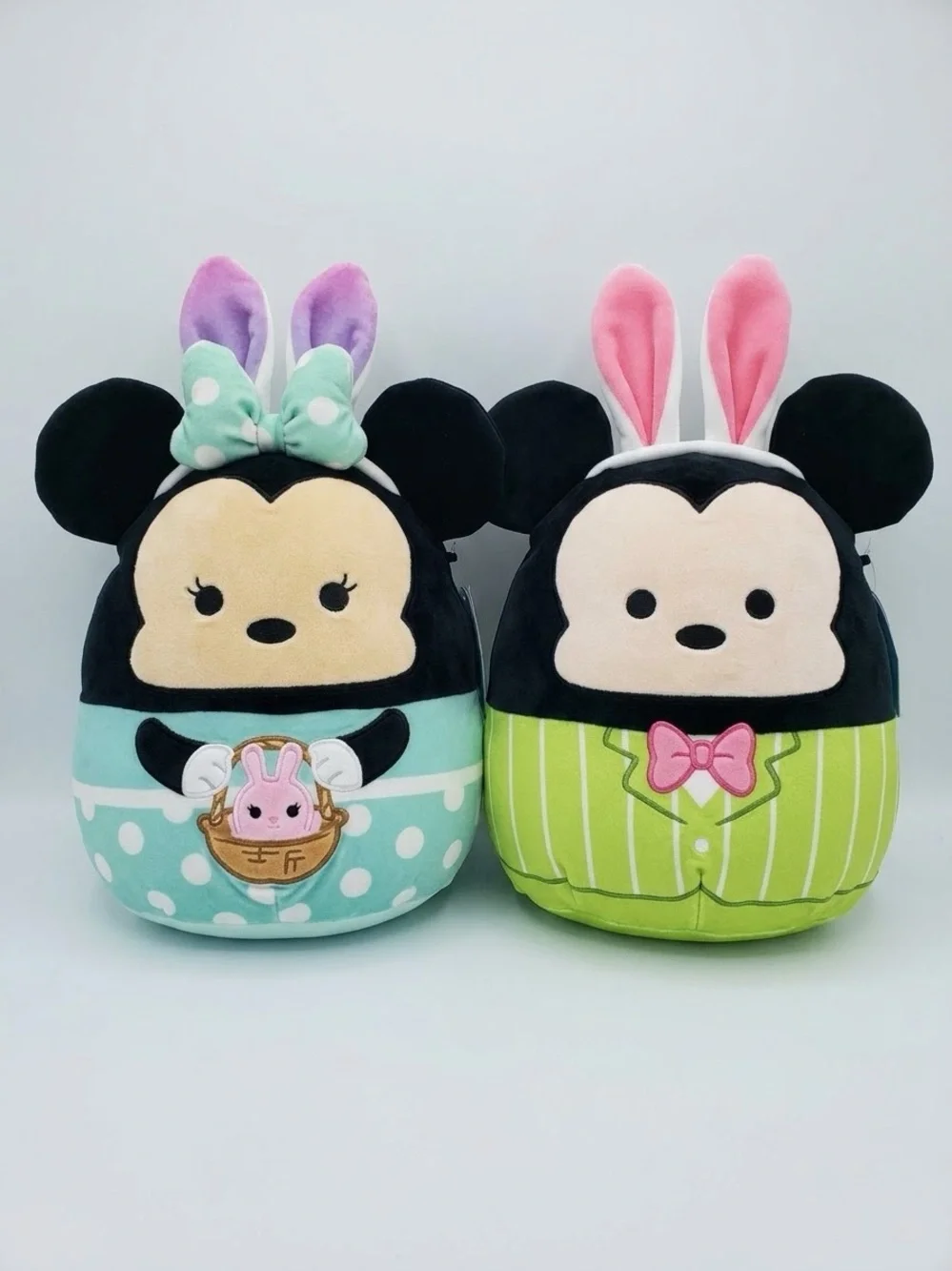 Disney Easter Squishmallow Set Mickey & Minnie Mouse 8 Inch Bunny Ears NWT